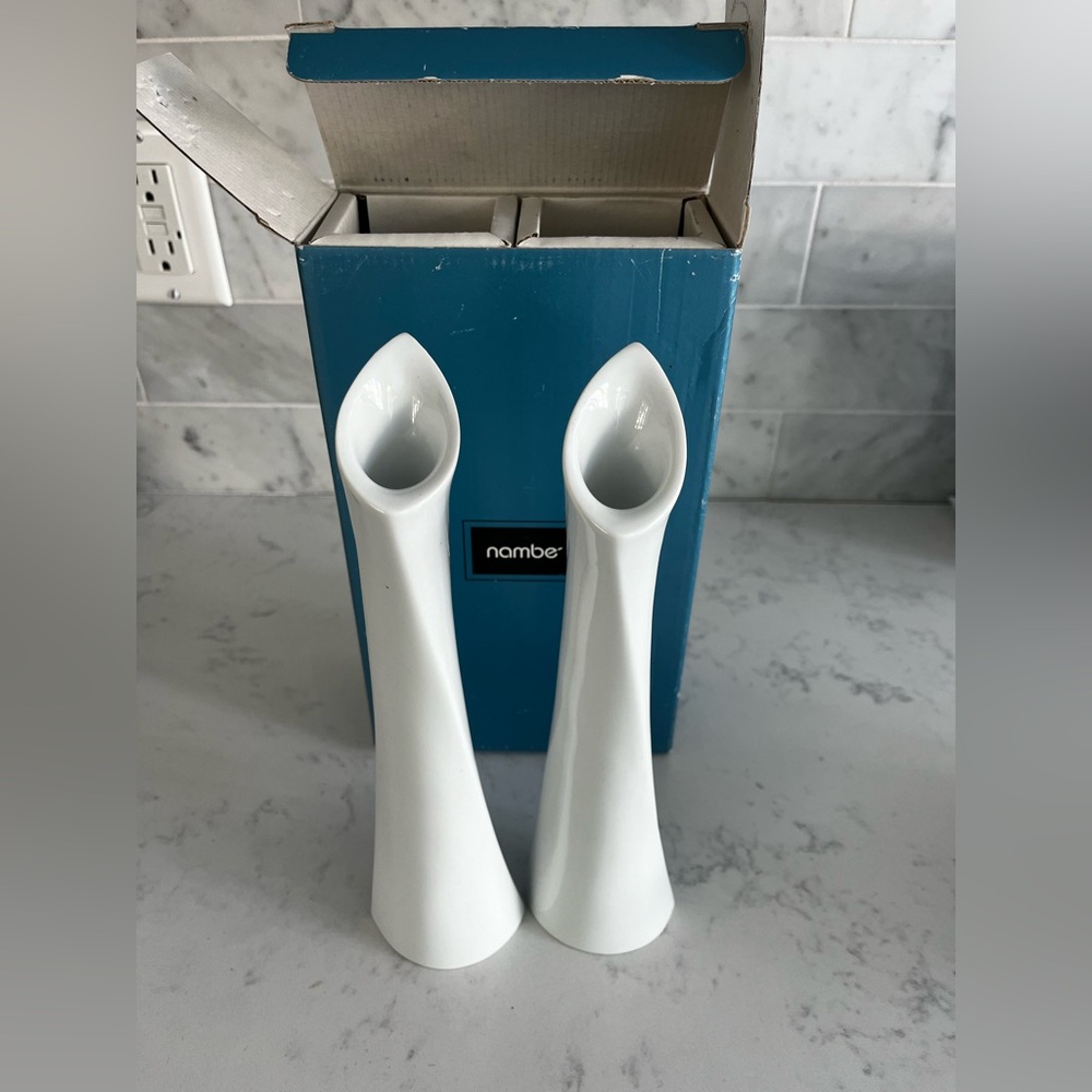 Nambe Ceramic Candlesticks